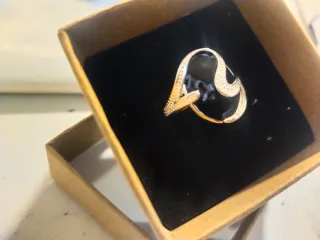 Anillo Plata 925 con Piedra Negra