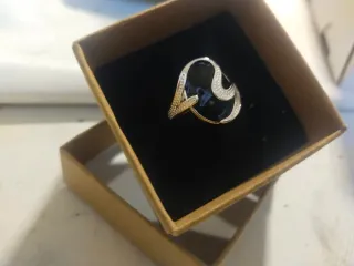 Anillo Plata 925 con Piedra Negra
