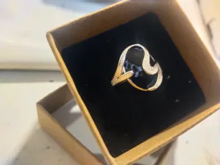 Anillo Plata 925 con Piedra Negra