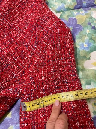 Blazer Tweed Cruzado Rojo Zara