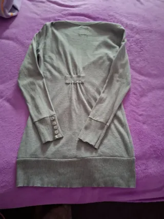 Chaqueta punto larga Zara gris