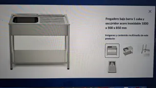 Fregadero bajo barra acero inoxidable