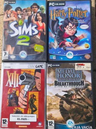 Lote 4 Juegos PC CD-ROM: Sims 2, Harry Potter, XII