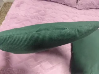 Funda y relleno cojines verde. 45x40