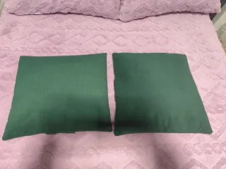 Funda y relleno cojines verde. 45x40