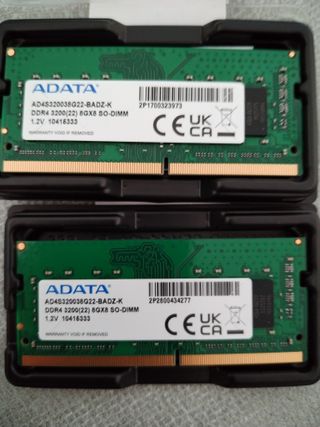 2x RAM DDR4 8Gb Adata Sodimm 3200 Mhz DDR 4 8 Gb