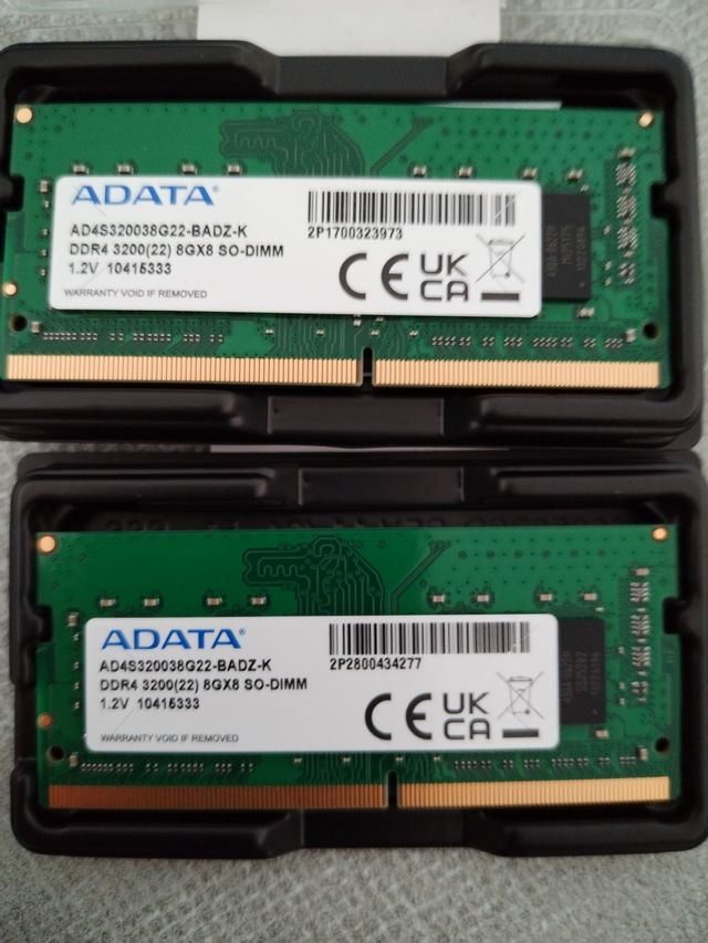 2x RAM DDR4 8Gb Adata Sodimm 3200 Mhz DDR 4 8 Gb