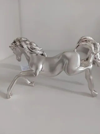 Statua Cavallo in Resina Argentata