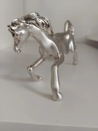 Statua Cavallo in Resina Argentata