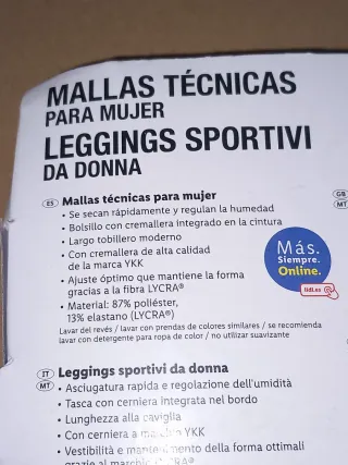 Mallas Crivit Talla S 38 - 40