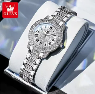 Reloj Olevs Mujer Plata con Cristales