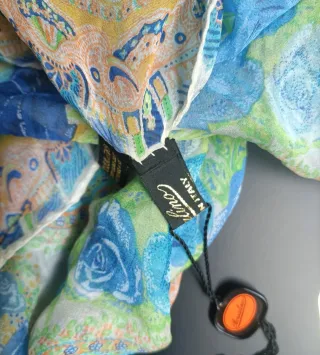 Foulard donna in seta blu e giallo