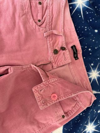 Pantaloni in velluto rosa