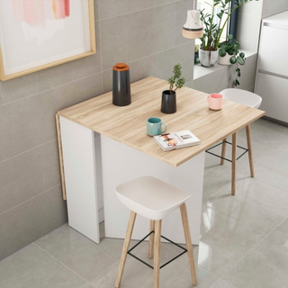 Mesa Auxiliar Con Alas Abatibles. Blanco Artik/Ro