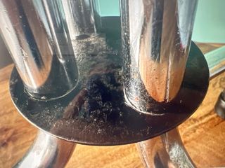 Taburete Vintage 70s Metal y Piel Sintética