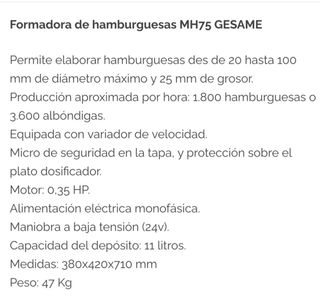 Formadora de hamburguesas