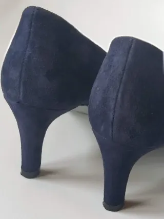 Zapatos tacón ante azul Zendra Talla 37