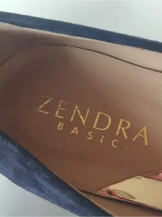 Zapatos tacón ante azul Zendra Talla 37