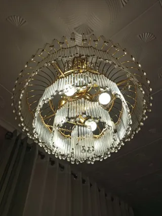 Lámpara araña cristal dorado vintage GRANDE 6 luce