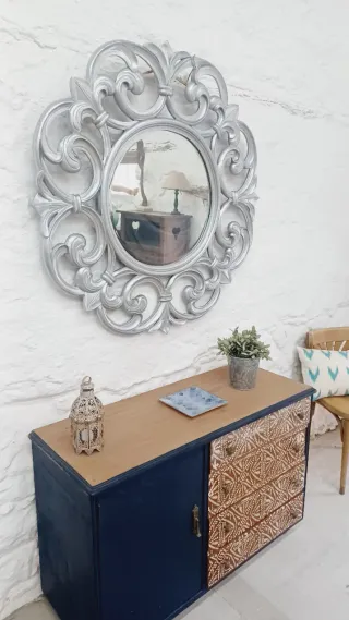 Espejo decorativo plateado