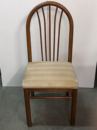 6 Sillas Comedor Madera Tapiz Beige