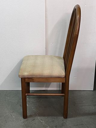 6 Sillas Comedor Madera Tapiz Beige