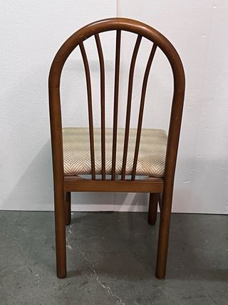 6 Sillas Comedor Madera Tapiz Beige