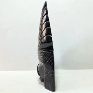 Scultura messicana totem idolo in ossidiana nera