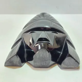 Scultura messicana totem idolo in ossidiana nera