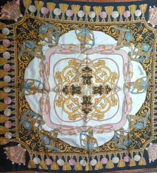 Foulard Borsalino seta nero e oro