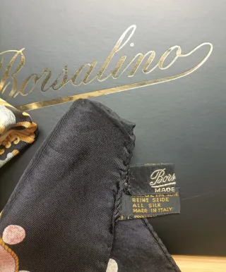 Foulard Borsalino seta nero e oro