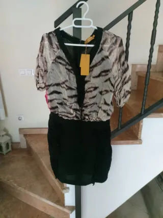 Vestido estampado cebra y negro