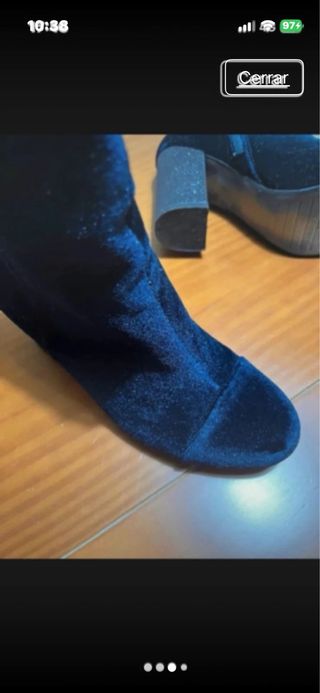 Botines terciopelo azul y purpurina Maria Mare 38