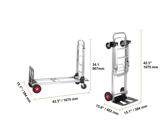 R089 Carretilla Aluminio 2 en 1 Plegable