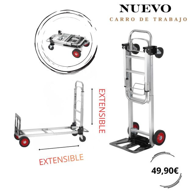 R089 Carretilla Aluminio 2 en 1 Plegable