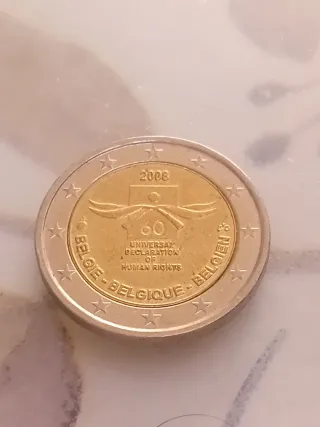 2 Euro Belgio 2008 Diritti Umani