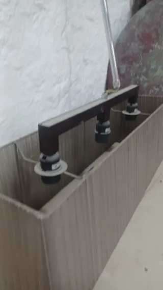 Lámpara de tela y metal