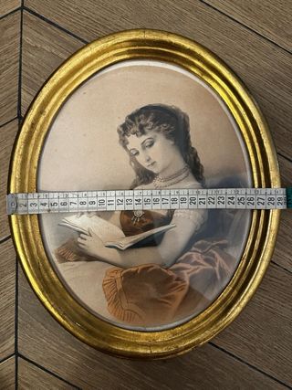 Cuadro antiguo mujer leyendo