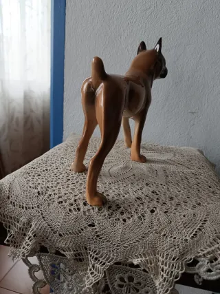 Figura Perro Boxer Porcelana Vintage