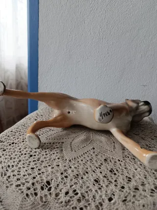 Figura Perro Boxer Porcelana Vintage