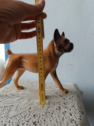 Figura Perro Boxer Porcelana Vintage