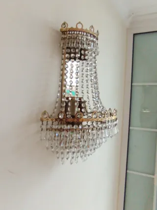 Lámpara de lágrimas cristal y metal