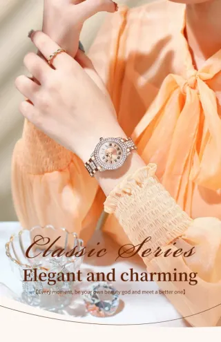 Reloj Olevs Mujer Dorado con Cristales