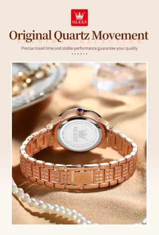 Reloj Olevs Mujer Dorado con Cristales