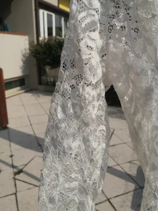 Body pizzo bianco maniche lunghe