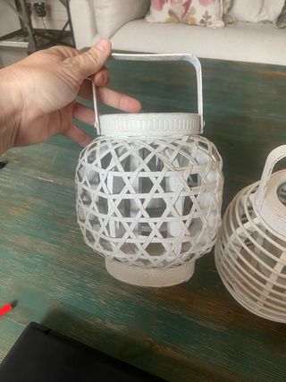 Faroles de madera blancos (2 unidades)