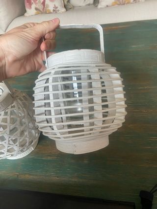 Faroles de madera blancos (2 unidades)