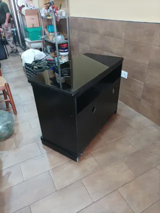 Mueble TV cristal negro