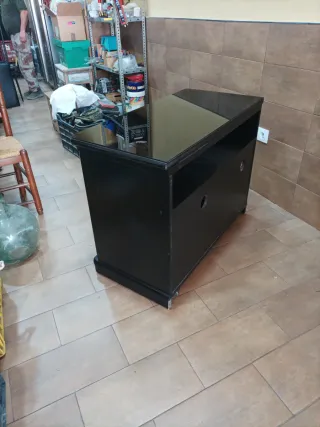 Mueble TV cristal negro