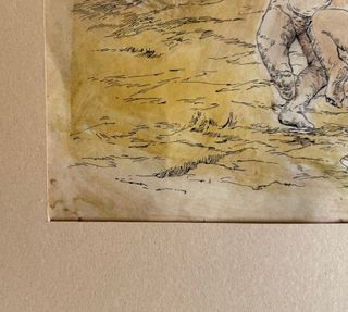 Basilio Cascella china e acquerello 30x40